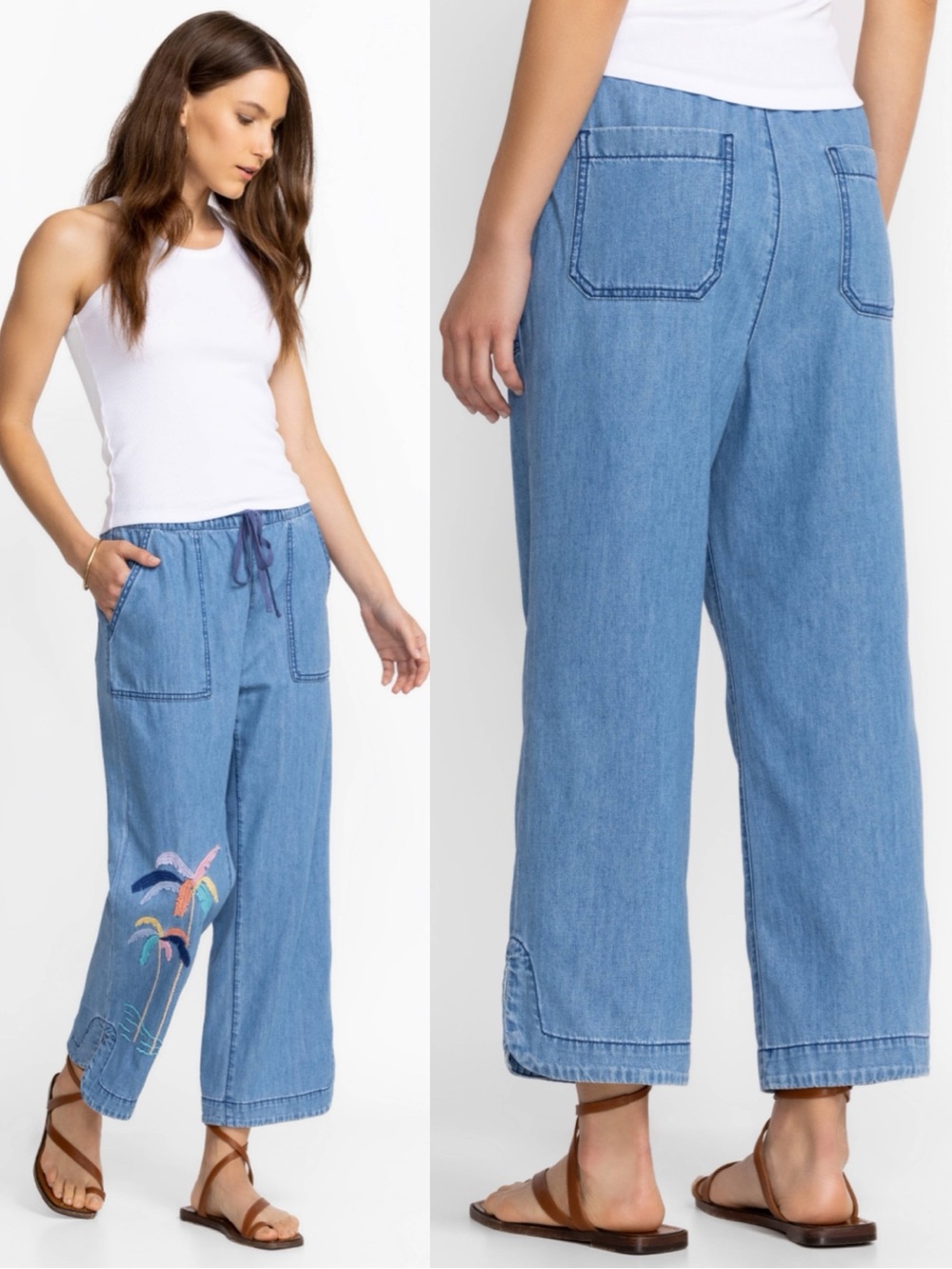 Johnny Was Sarabi Pull On Pant 100% Cotton size Small